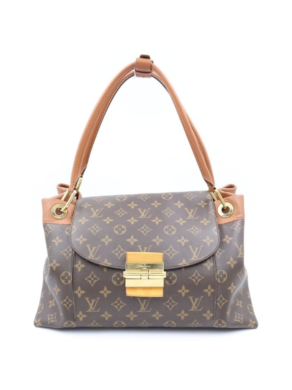 Louis Vuitton Monogram Olympe Camel Handbag Brown Leather Gold